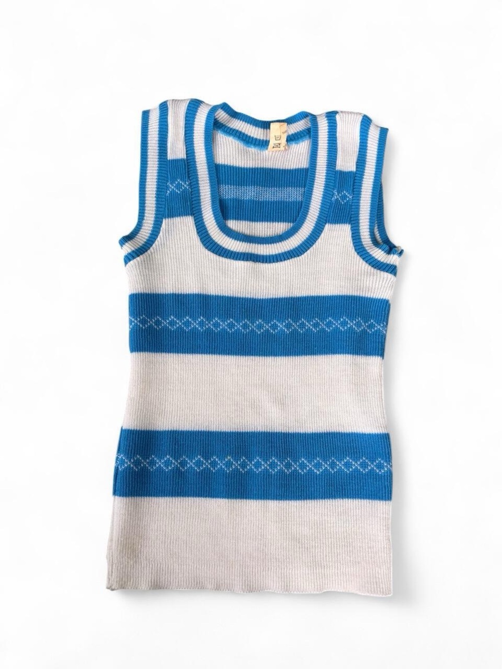 Blue and White Striped Ribbed Tank - Picture 3 of 8